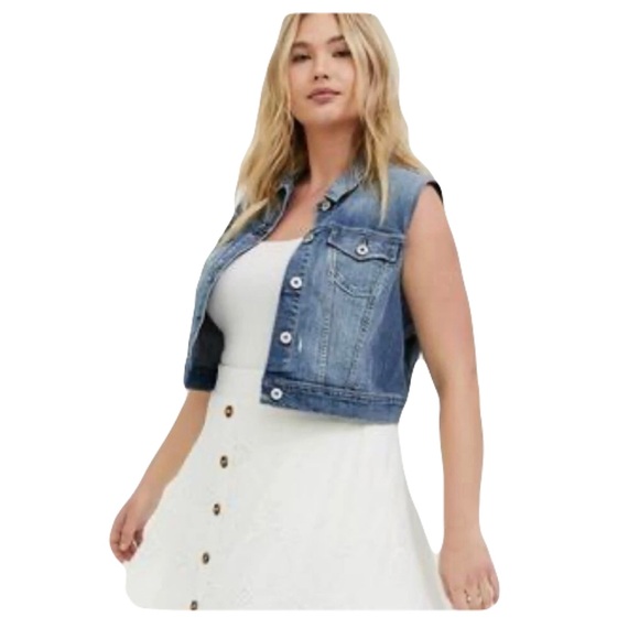 Torrid Light Blue Denim Vest - Picture 9 of 10